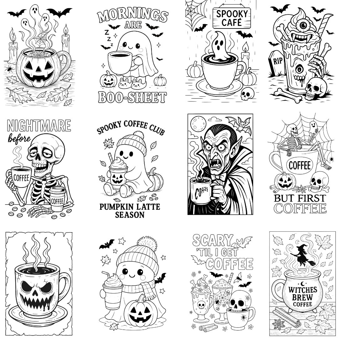 Spooky Coffee Coloring Book - Image 2