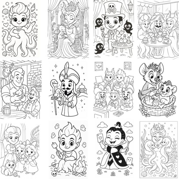 Cute Disney Villains Coloring Book