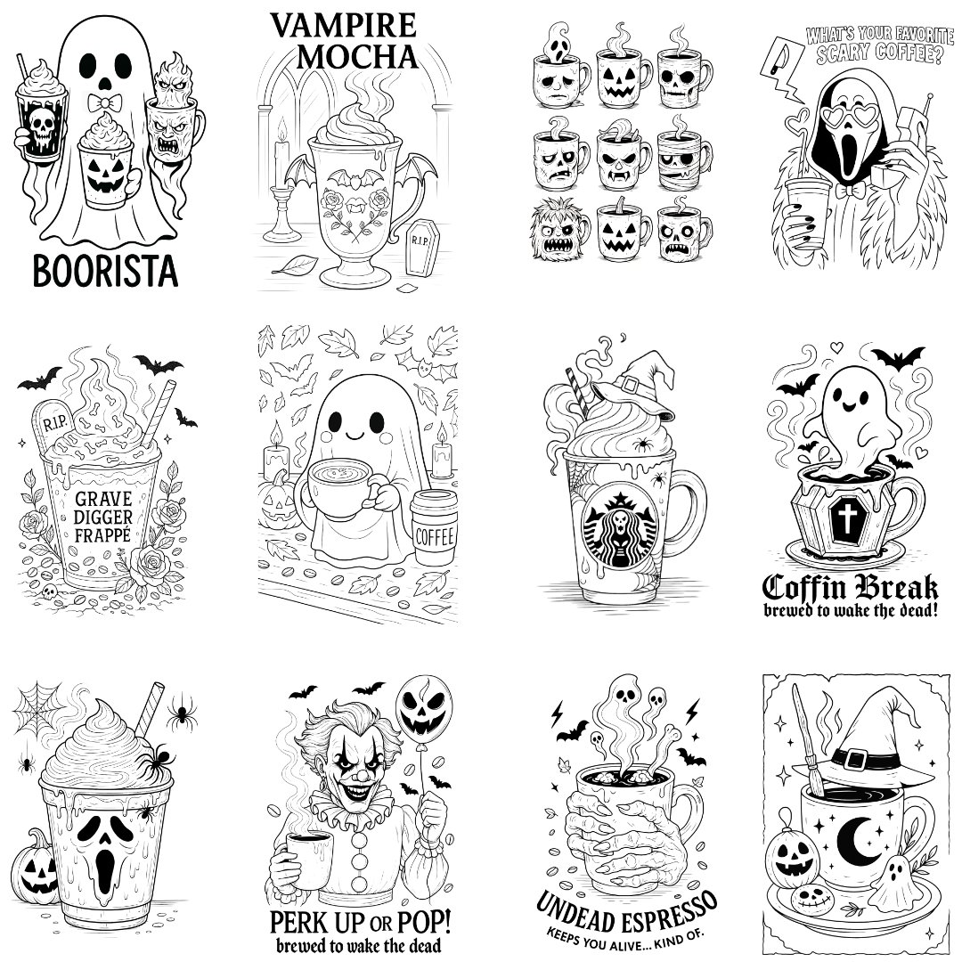 Spooky Coffee Coloring Book - Image 3