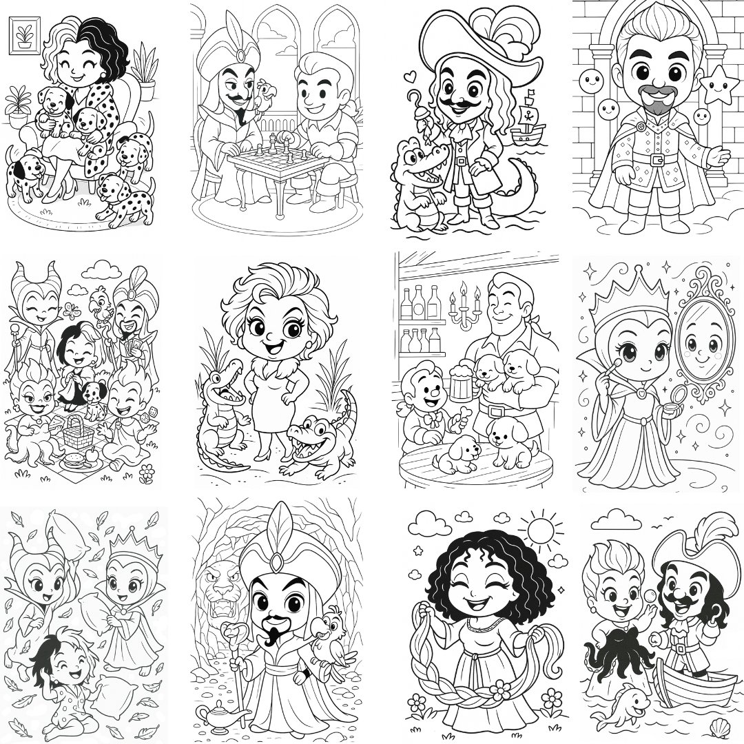 Cute Disney Villains Coloring Book - Image 3