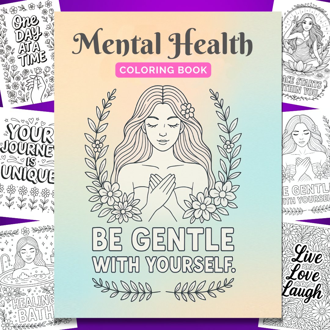 Mental Helath Coloring Book Cover