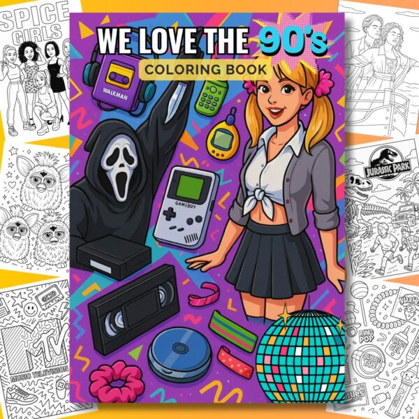 We Love The (0s Coloring Book Cover
