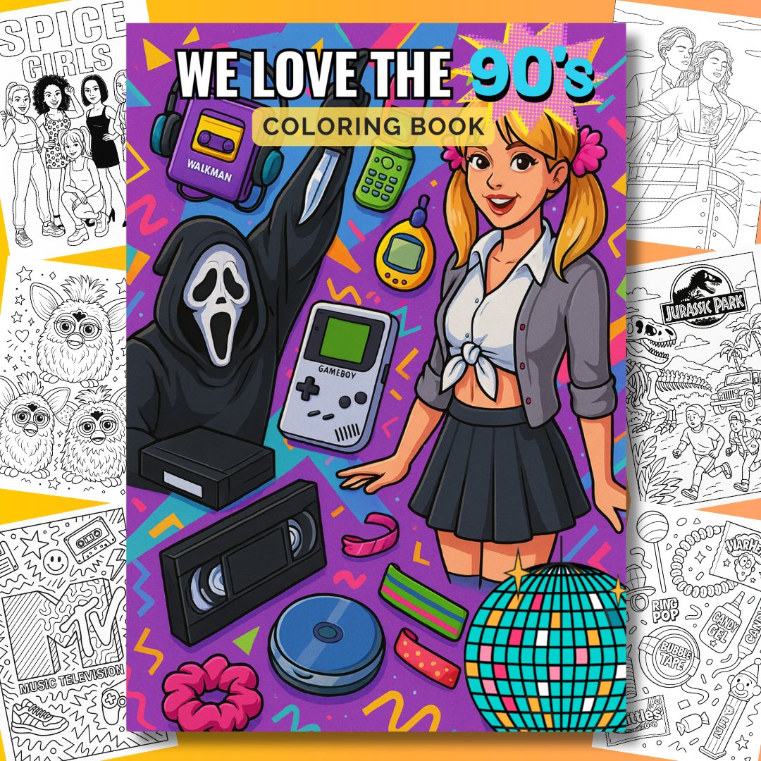 We Love The (0s Coloring Book Cover
