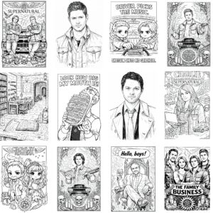 coloring page of Supernatural