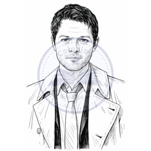 coloring page of Castiel from Supernatural