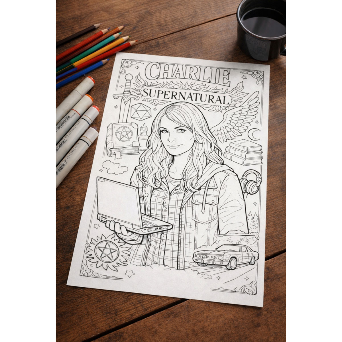 Supernatural Charlie Coloring Page